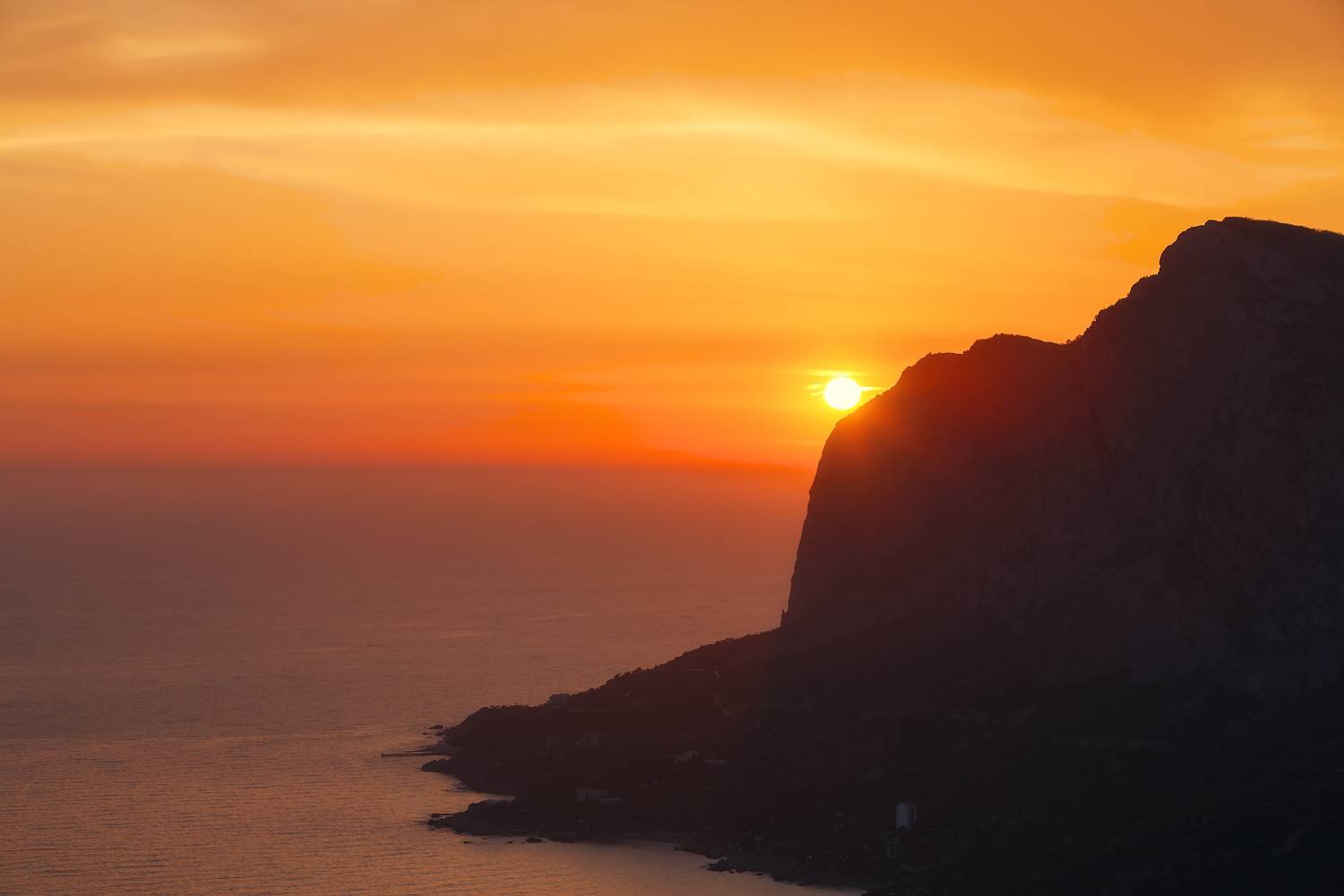 крым, море, горы, закат., Владимир Дубинин