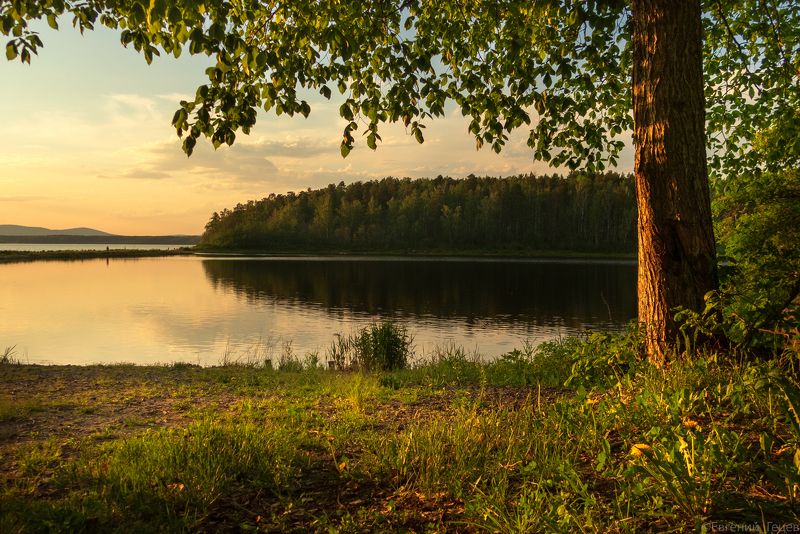 пейзаж, урал, закат, озеро, leica Теплый вечер на озере Иртяш фото превью