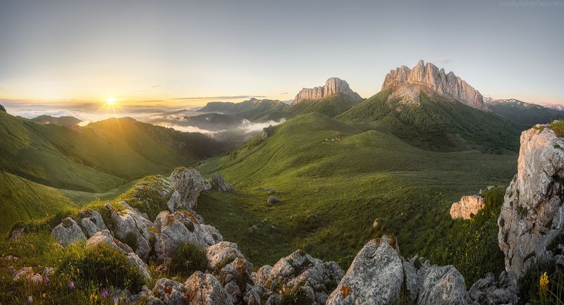 тхач, большой тхач, фототур, яковлевфототур, кавказ, адыгея Рассвет с видом на Ачешбоки фото превью
