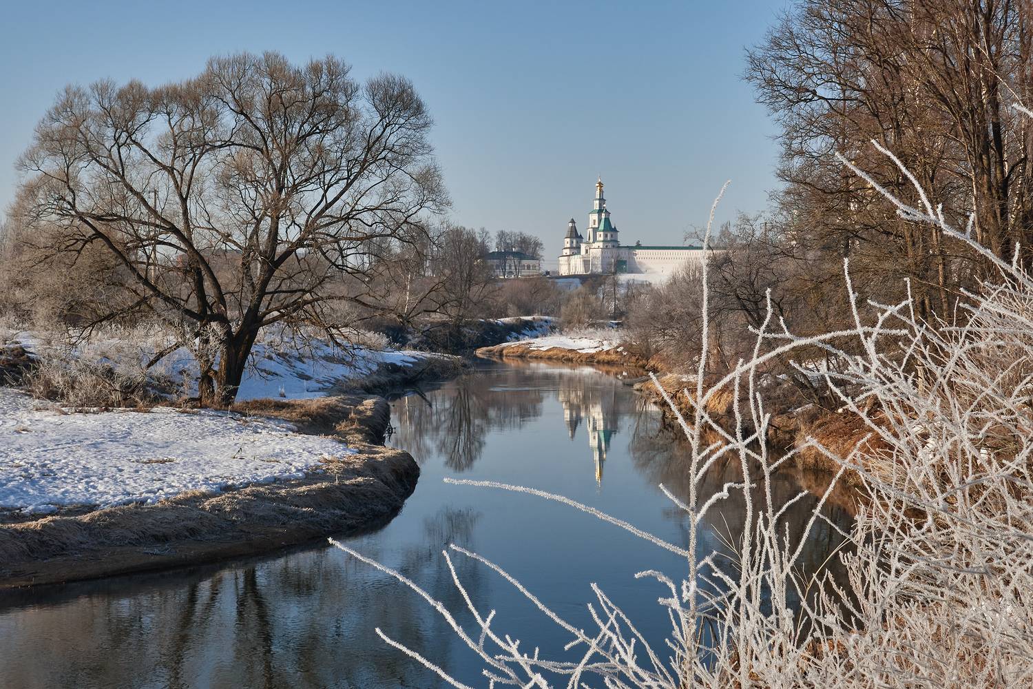 река истра, новый иерусалим, весна, мороз, иней, Медведев Александр