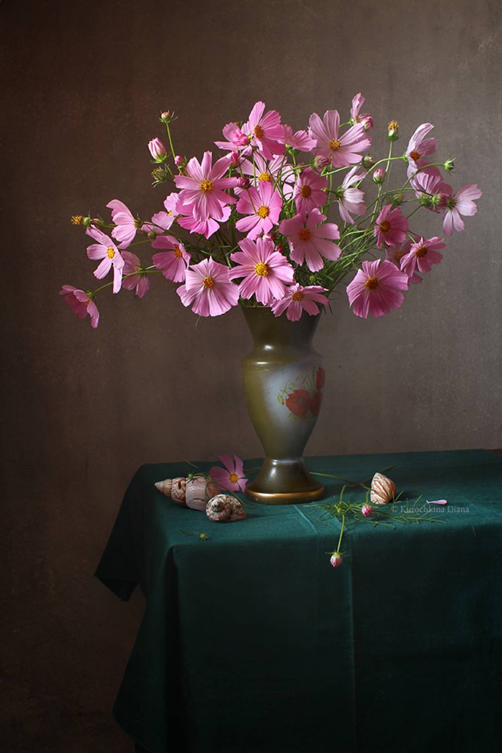 натюрморт, цветы, космеи, Курочкина Диана