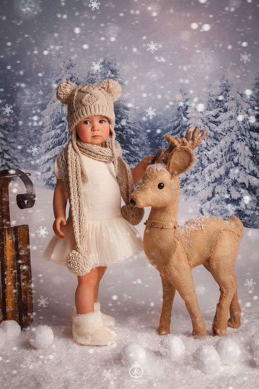 snow, studio, winter, girl *** фото превью