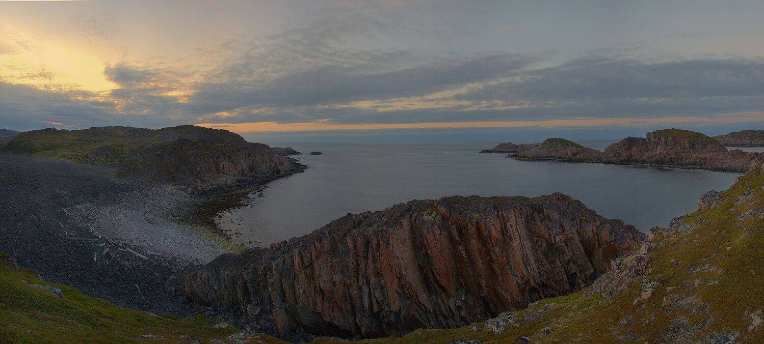 Кольский полуостров, закат, Баренцево море, Дальние зеленцы, , Васильев Алексей