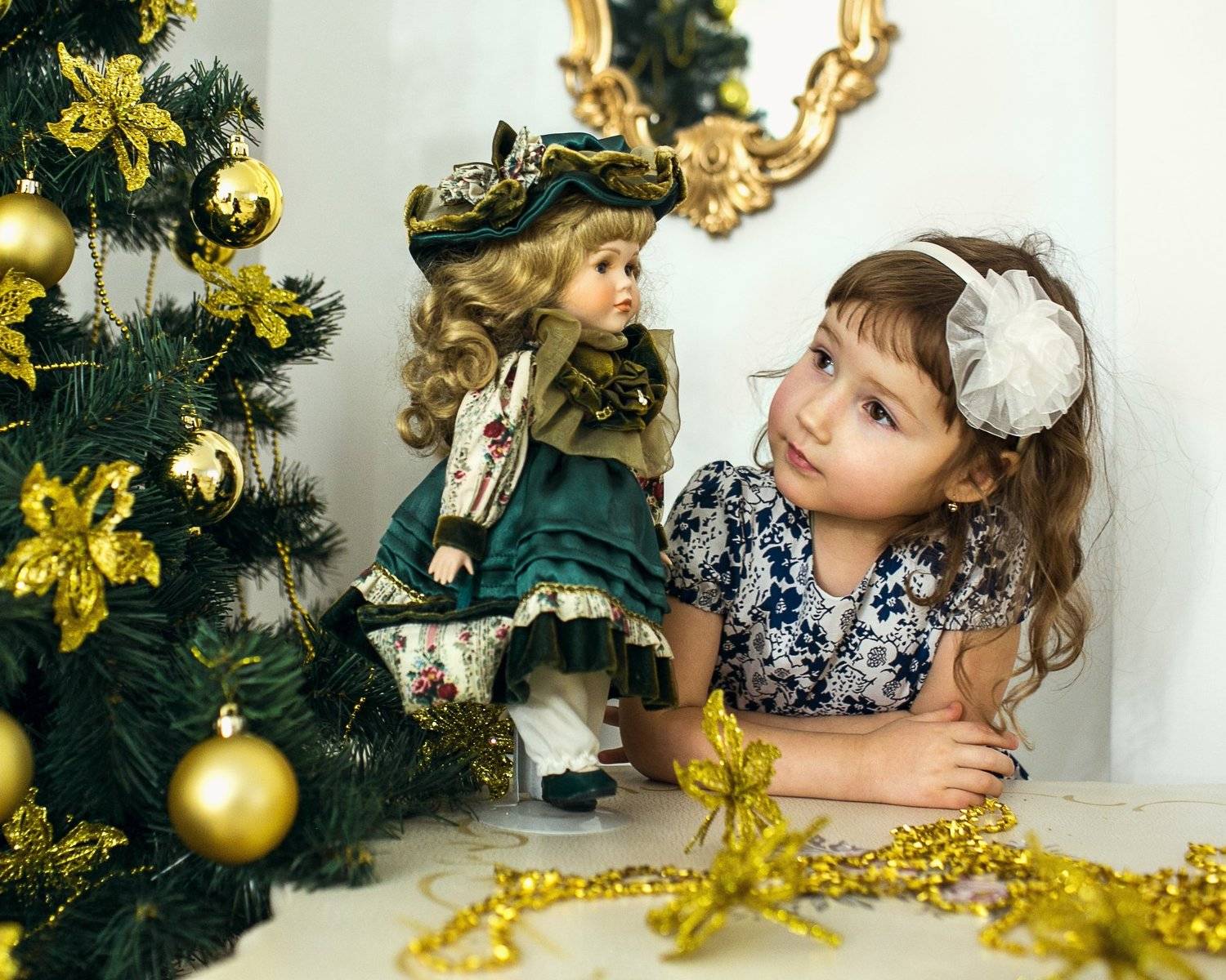 Девочка, Ёлка, Кукла, Новый год, Марина Хлопина