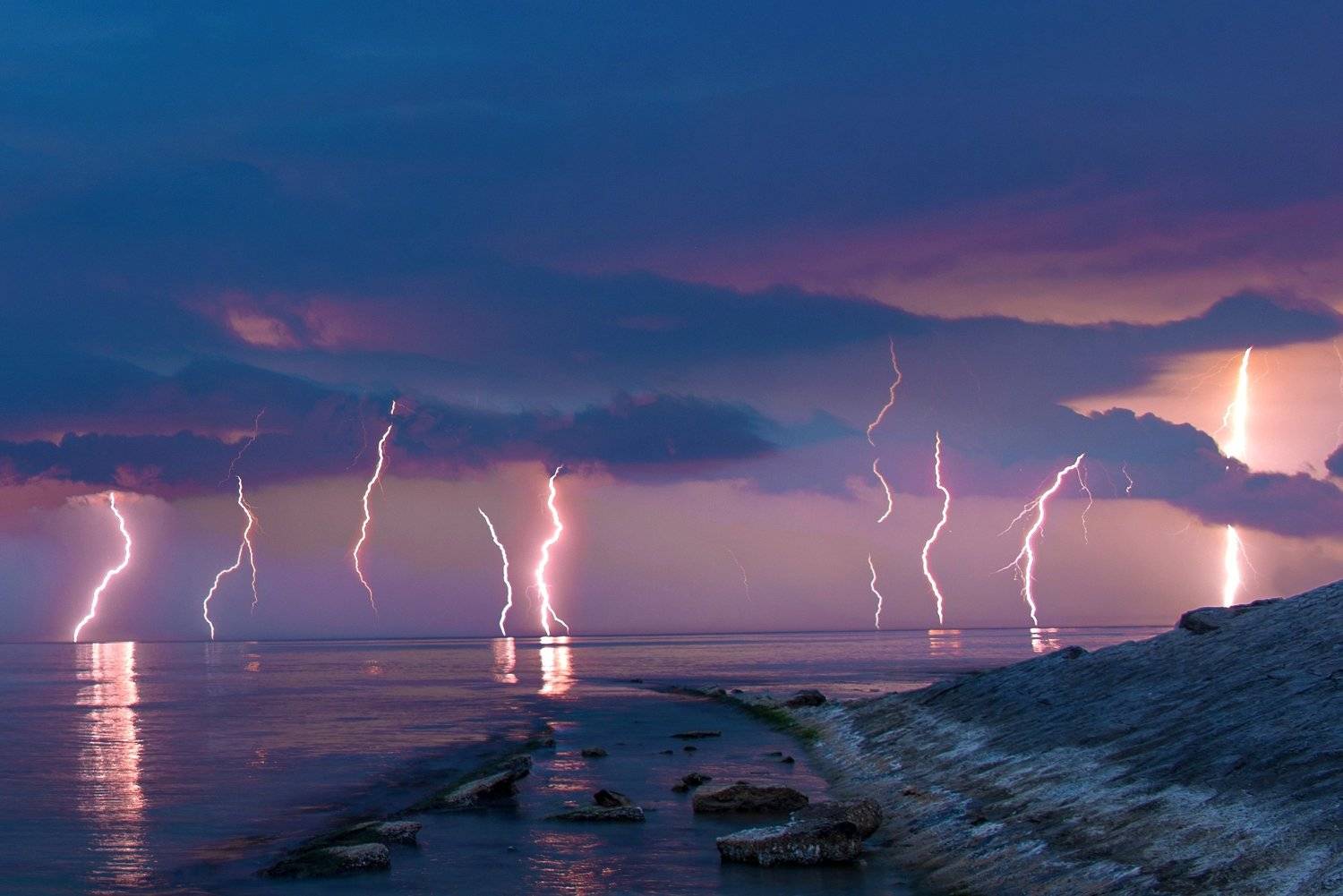 гроза, море, Анапа, природа, пейзаж, Алексей Яковлев