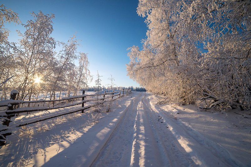 Якутия зима Зимняя дорога фото превью