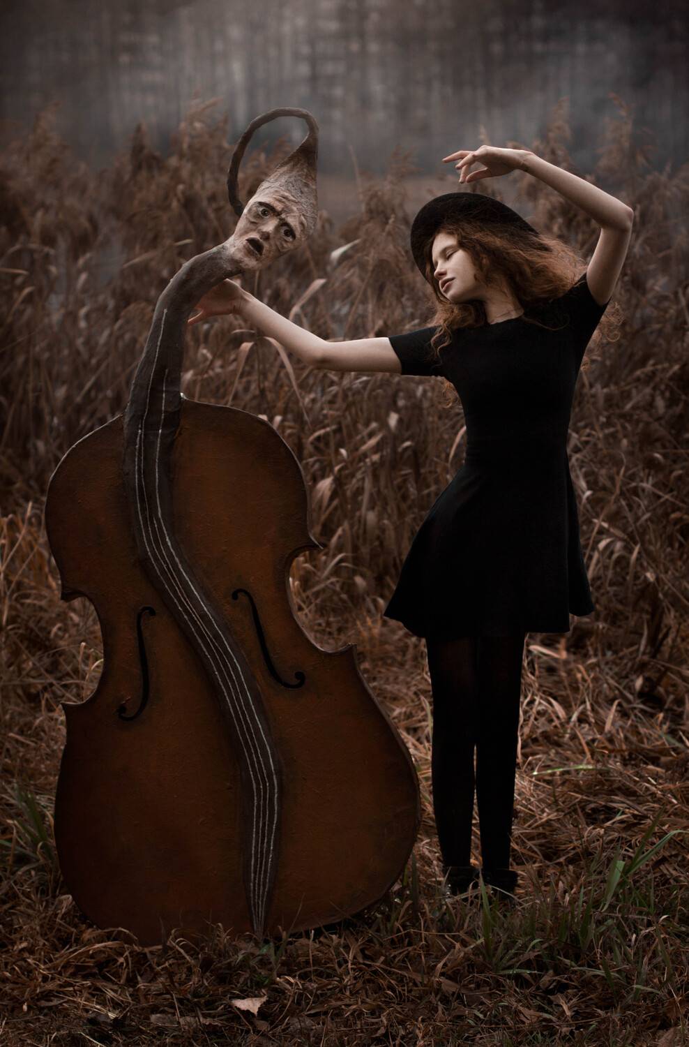 девушка, лес, сказка, контрабас, портрет, танец, Комарова Настя
