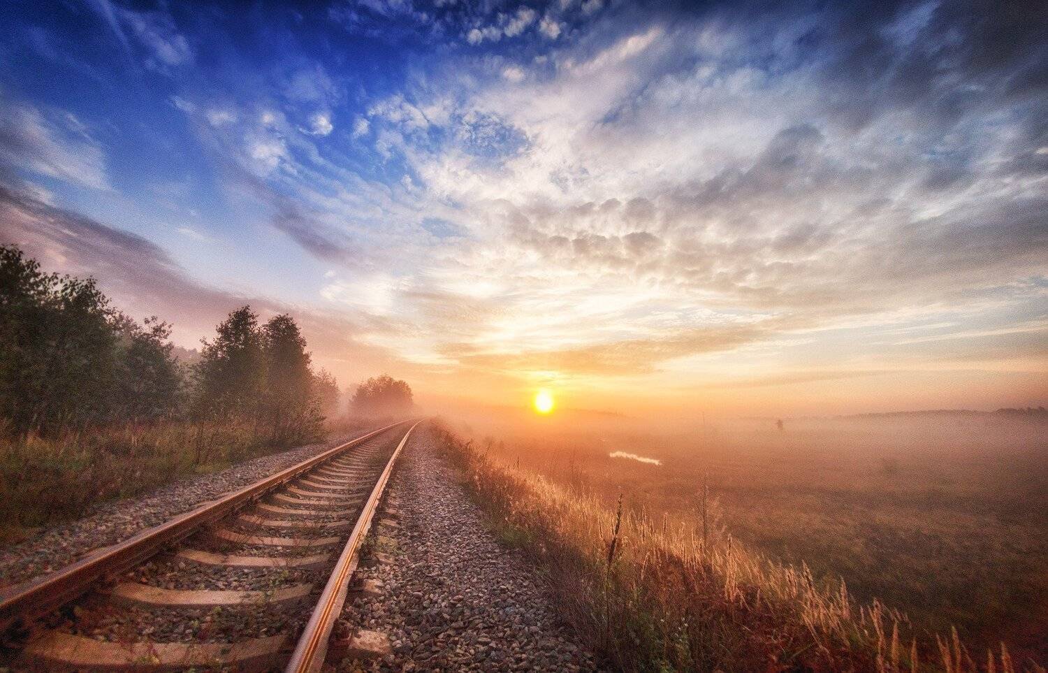 дорога туман рассвет утро облака солнце пеленг, Татьяна Афиногенова