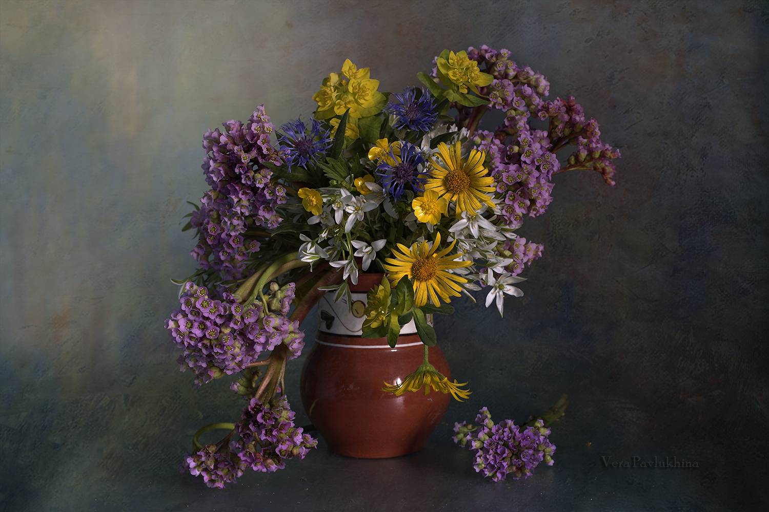 бадан, ромашки, зведчадка, цветы, вера павлунина, букет, весна, Вера  Павлухина