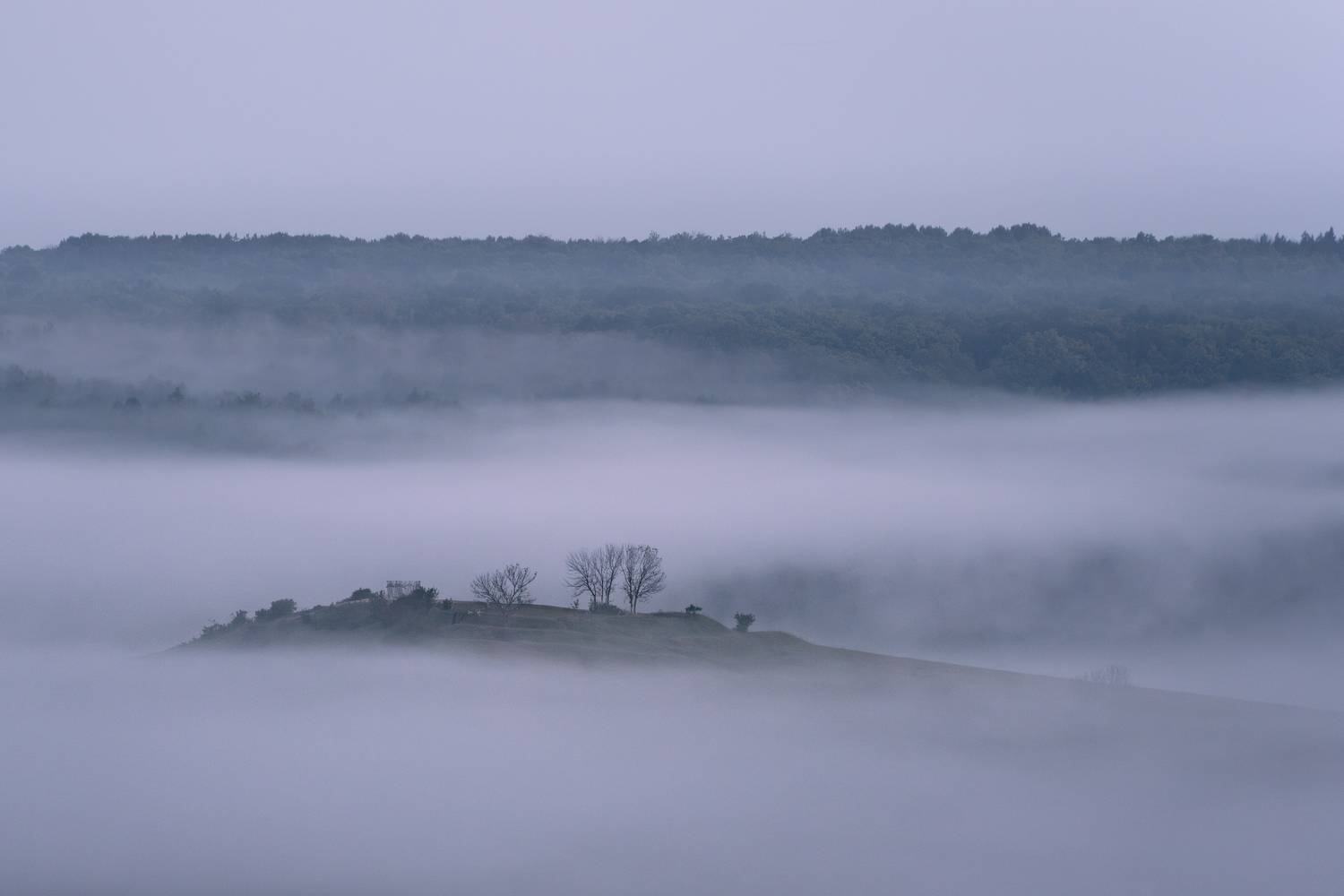туман, вечер, пейзаж, Иван Мосьянов