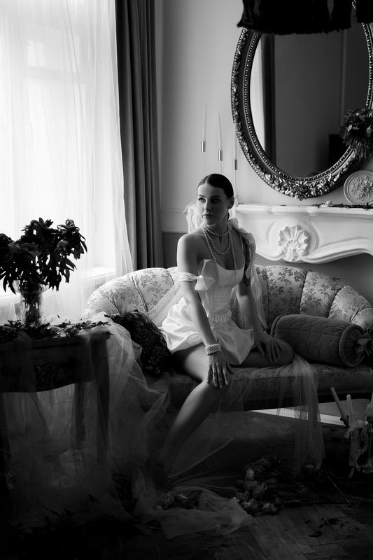 девушка,женский портрет, портрет, винтаж, сад утро утро фото превью