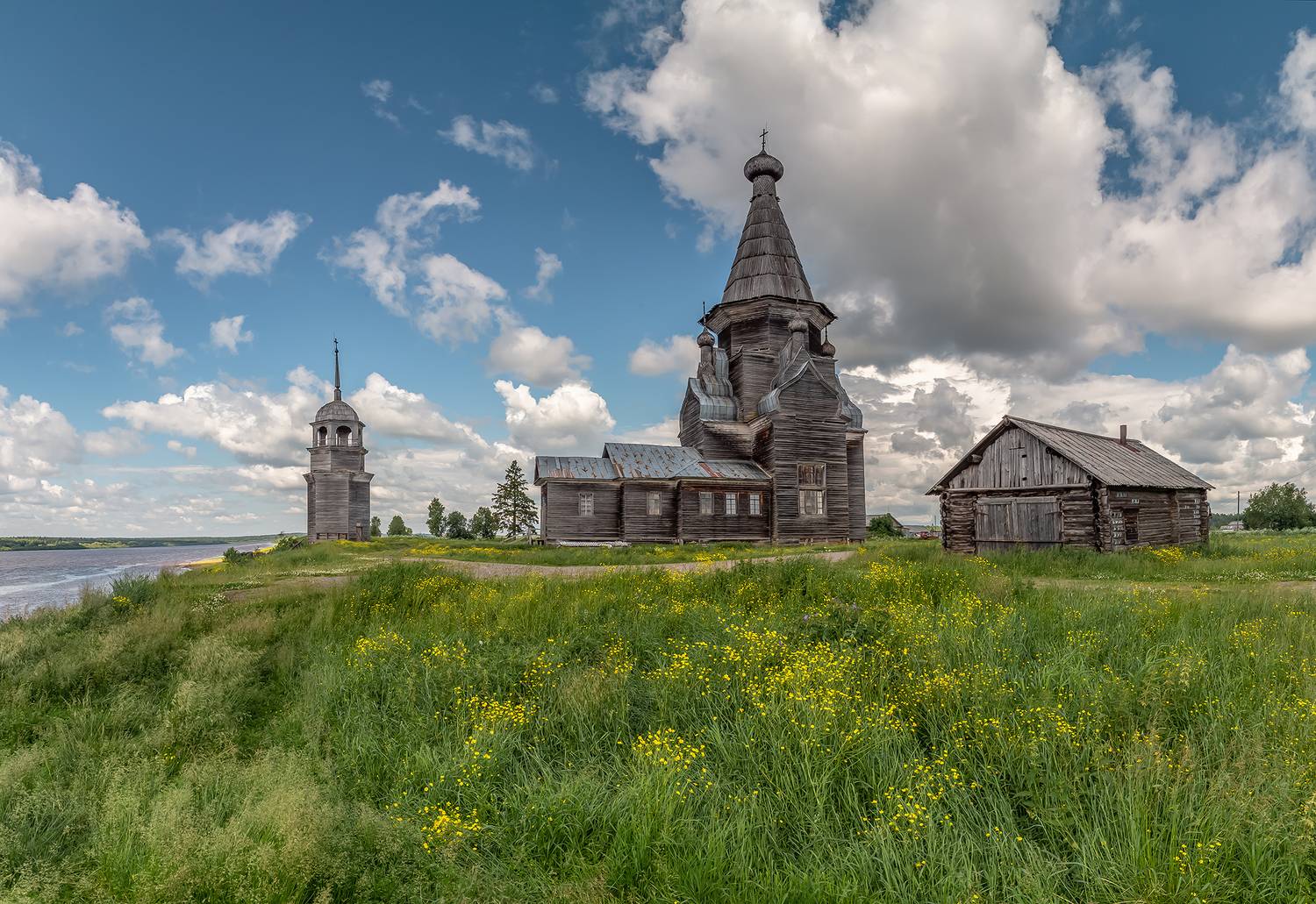 пияла, онега, церковь, трава, лютик., Анкудинов Леонид