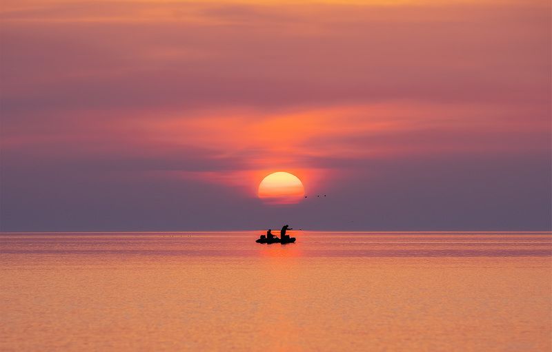 Поздние рыбаки. Каспий. фото превью