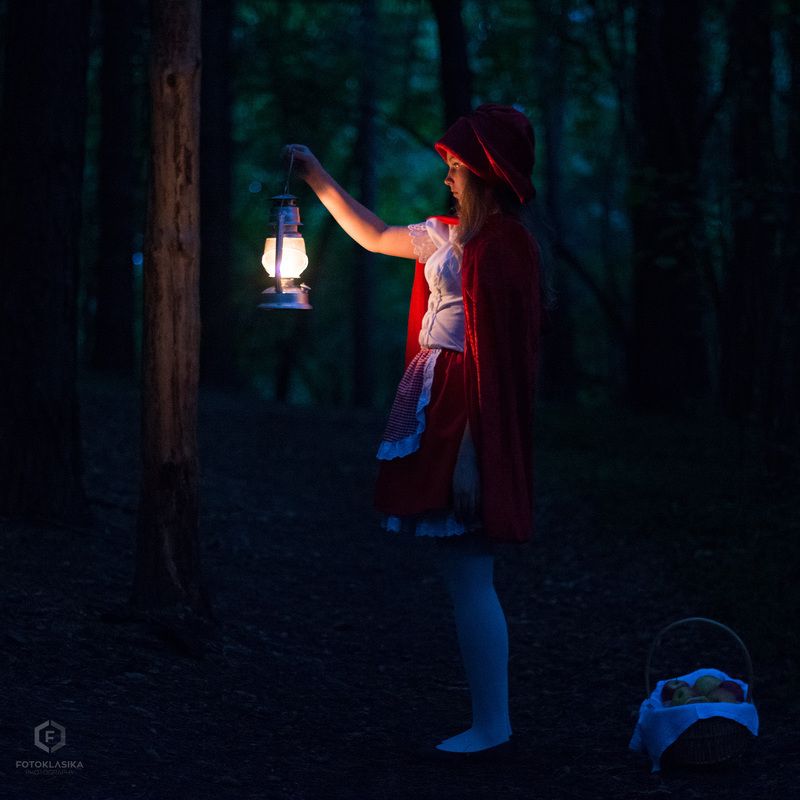 portrait, fairytale, night, forest, light, girl, nikon Little Red Riding Hood vol2 фото превью