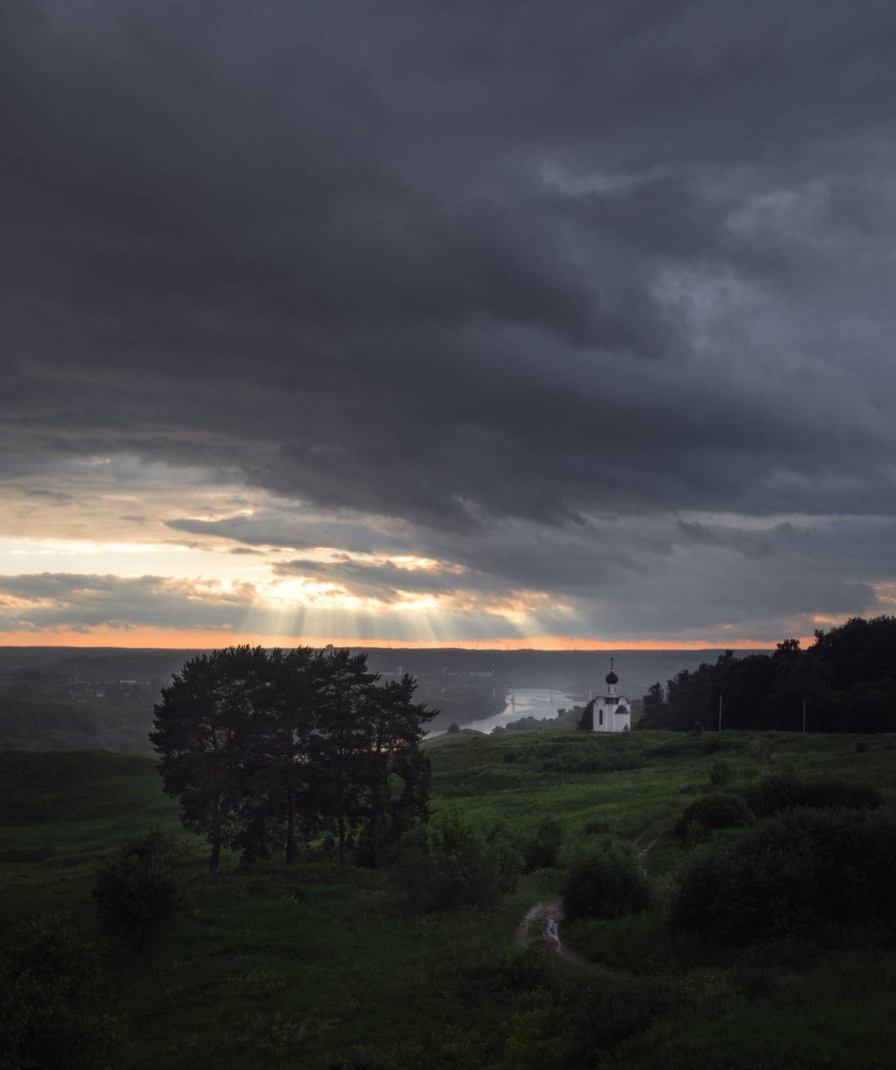 алексин, свет, вечер, природа, храм, Баранов Олег