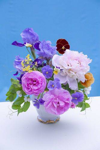 Пионы и анютины глазки