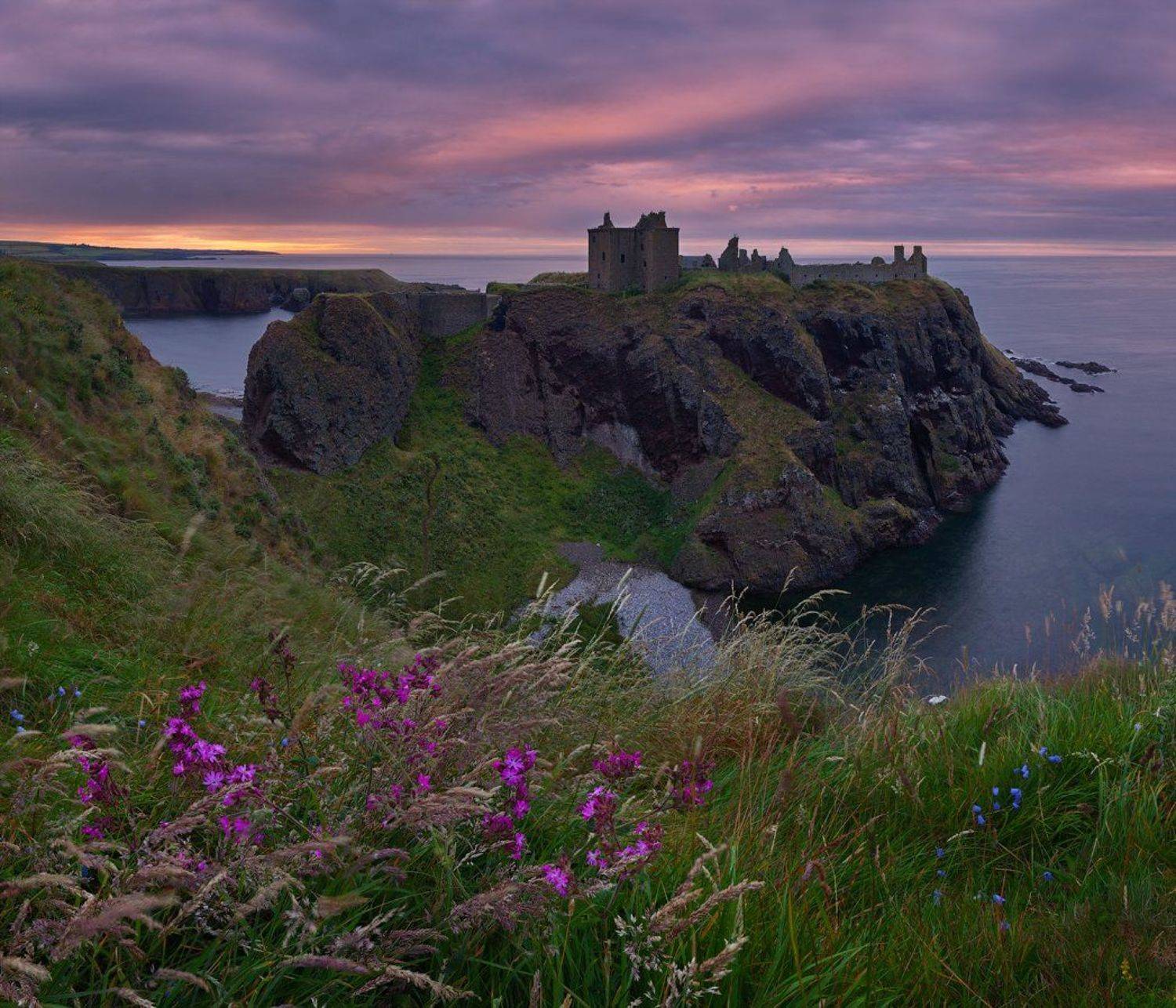 dunnottar, данноттар, замок, рассвет, шотландия, scotland, castle, Alex Darkside