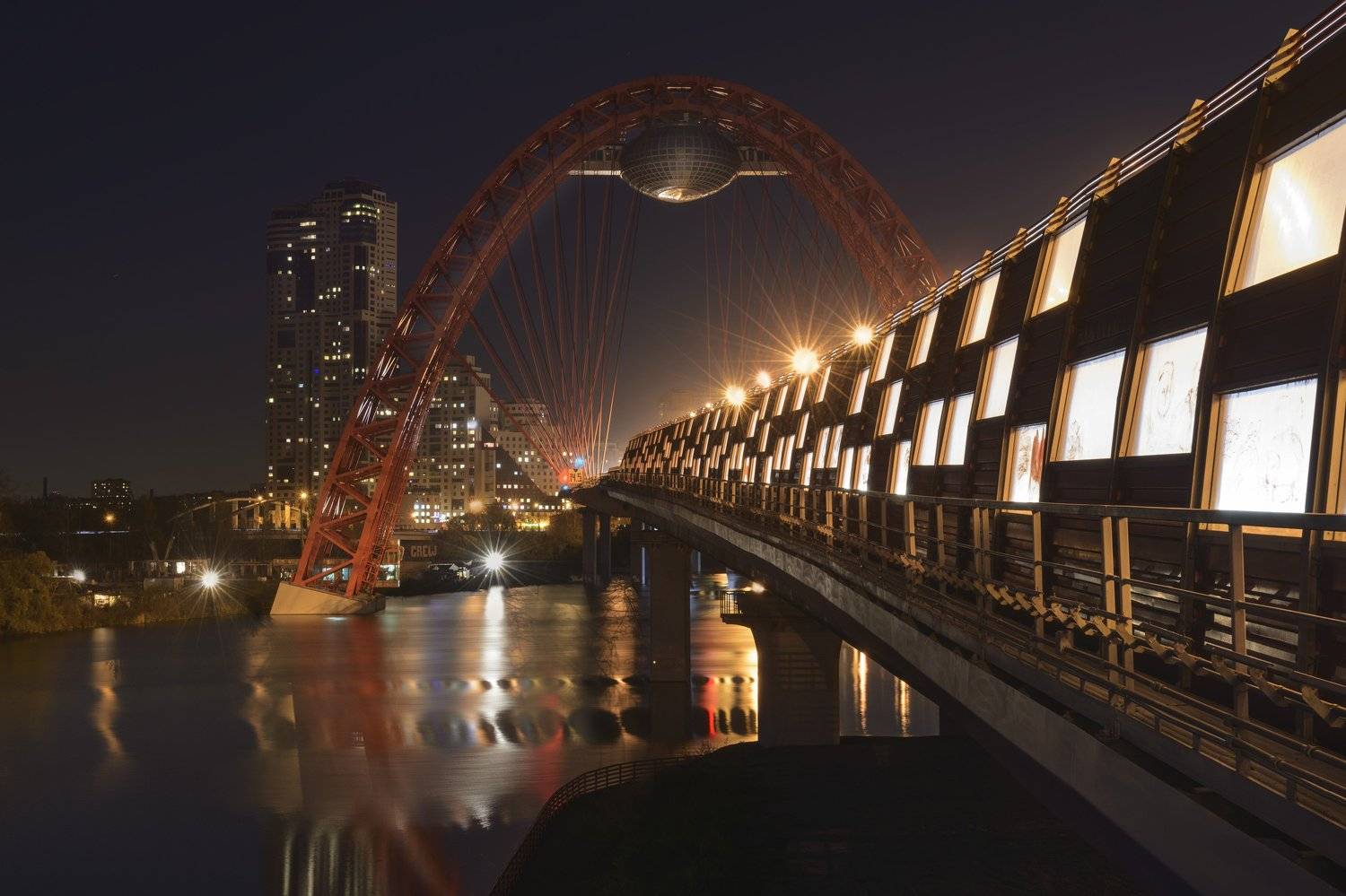 Architecture, Bridge, Moscow, Reflection, Архитектура, Мосты, Отражения, Татьяна Шкарупа
