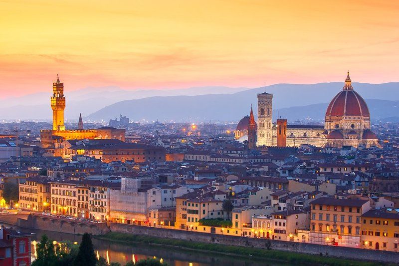 Palazzo Vecchio, Duomo, florence, firenze, Florentia, Fiorenza, italy, toscana, tuscany, europe, italian, town, city, night, Vecchio, River, Arno, journey, Picturesque Флоренция фото превью