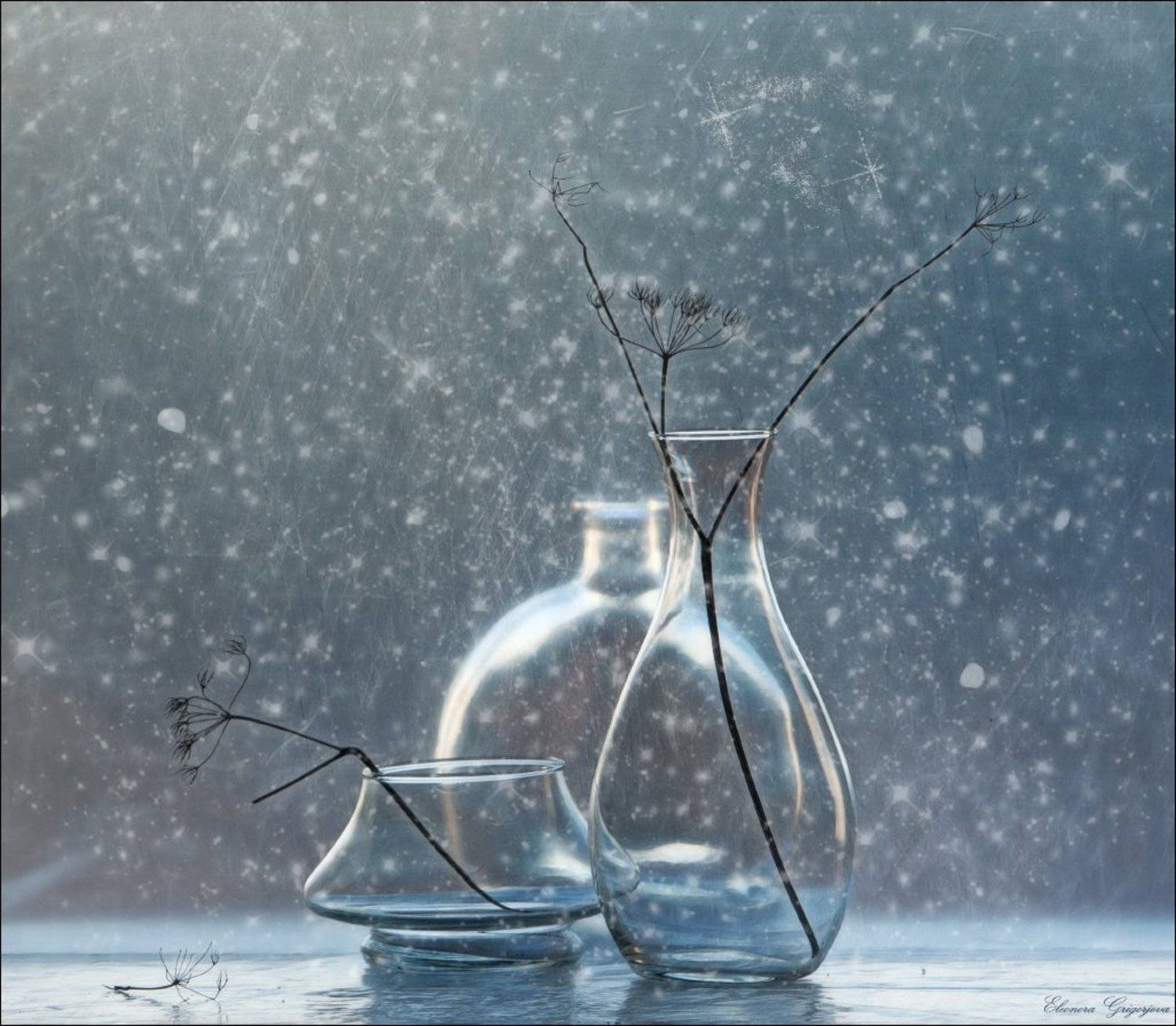 Зима, Метель, Натюрморт, Снег, Стекло, Eleonora Grigorjeva