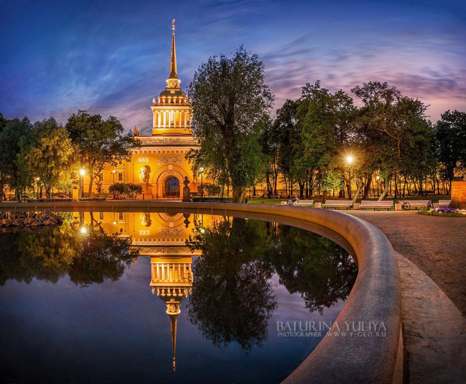 Санкт-Петербург, Питер, Адмиралтейство, белая ночь, ночь, отражение, Юлия Батурина