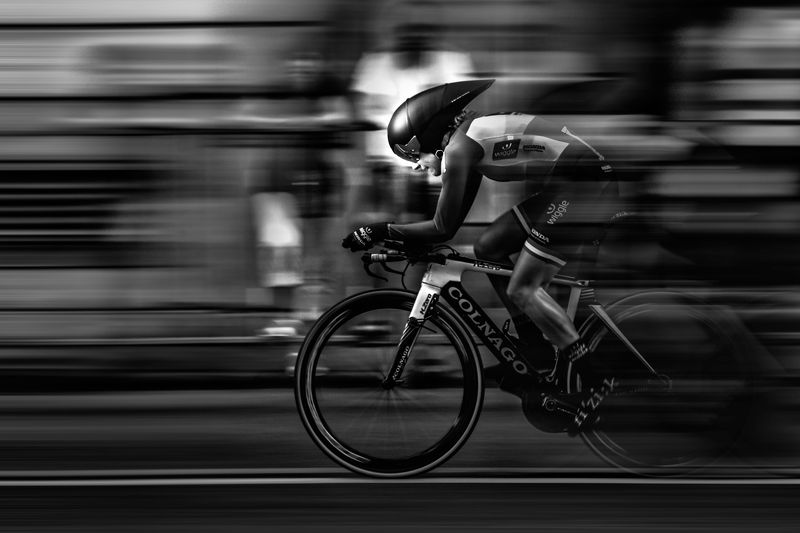 B&w, Bicycle, Bike, Circuit, Gril, Race, Street Determination and speed фото превью