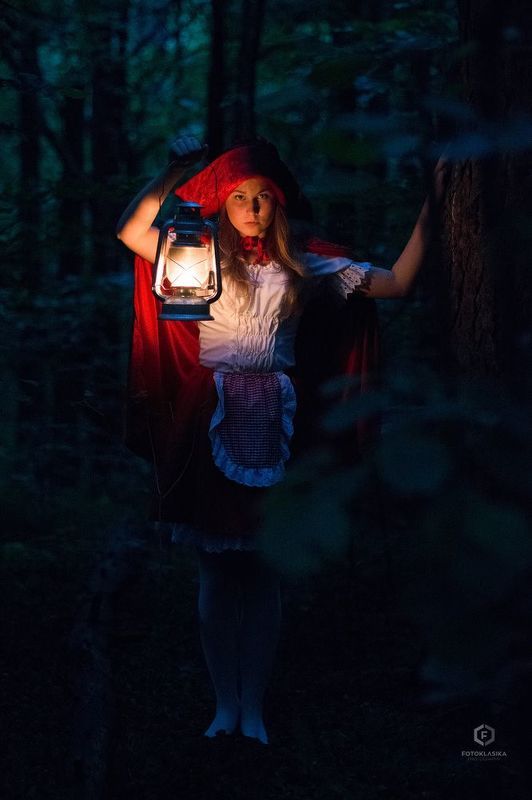 portrait, fairytale, night, forest, light, girl, nikon Little Red Riding Hood vol2 фото превью