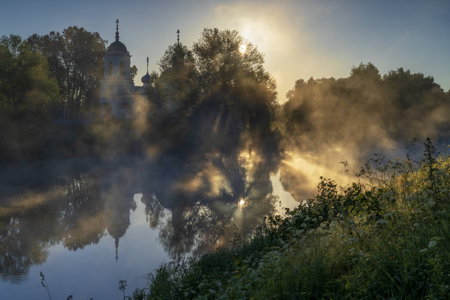 рязанцы, троицкий храм, троица, утро, рассвет, Зверев Олег