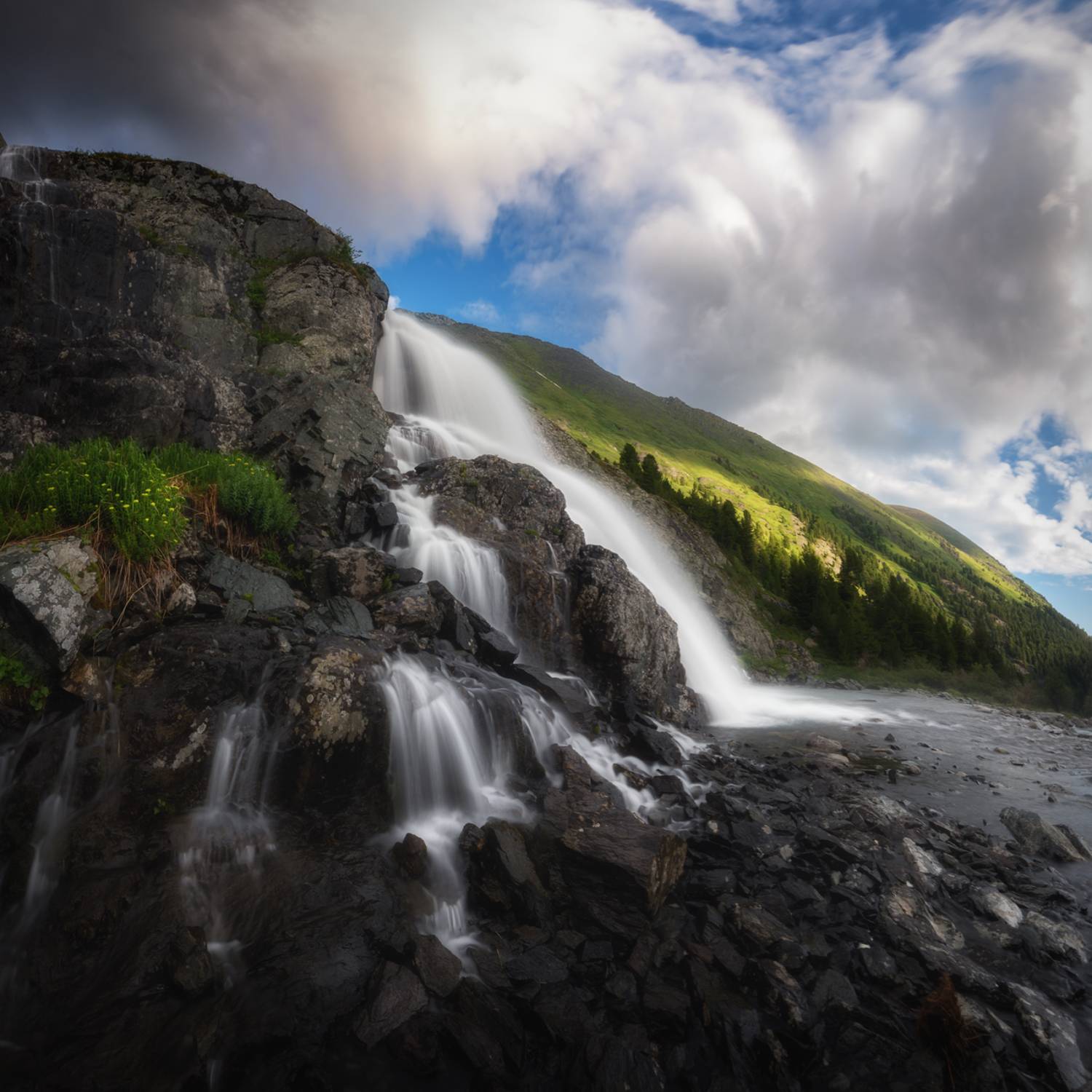 алтай, горный алтай, пейзажи алтая, усть-коксинский район, горная река, водопад, горы, летний алтай, лето на алтае, поход, Рубан Алена