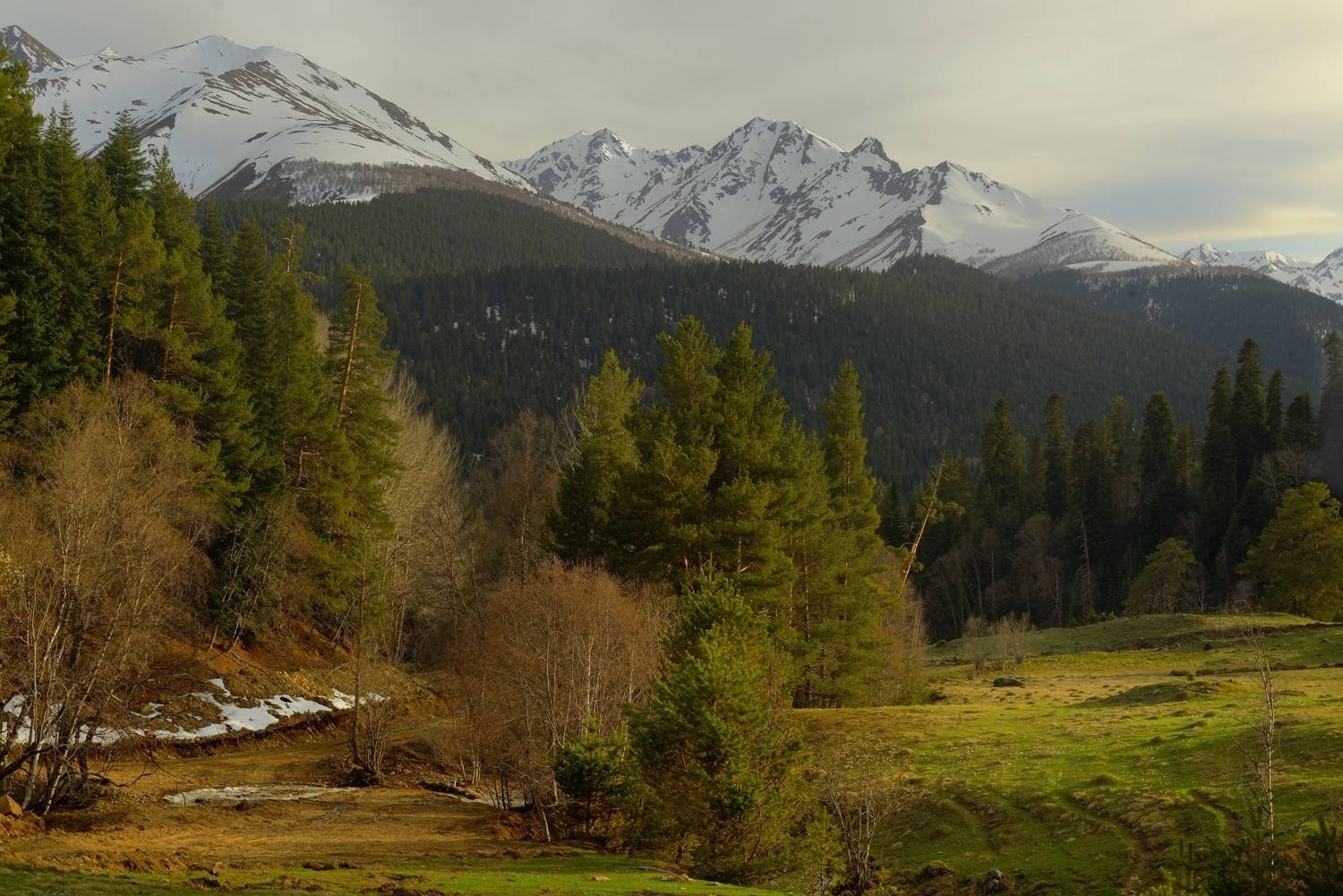 горы весна архыз вечер, Александр Жарников