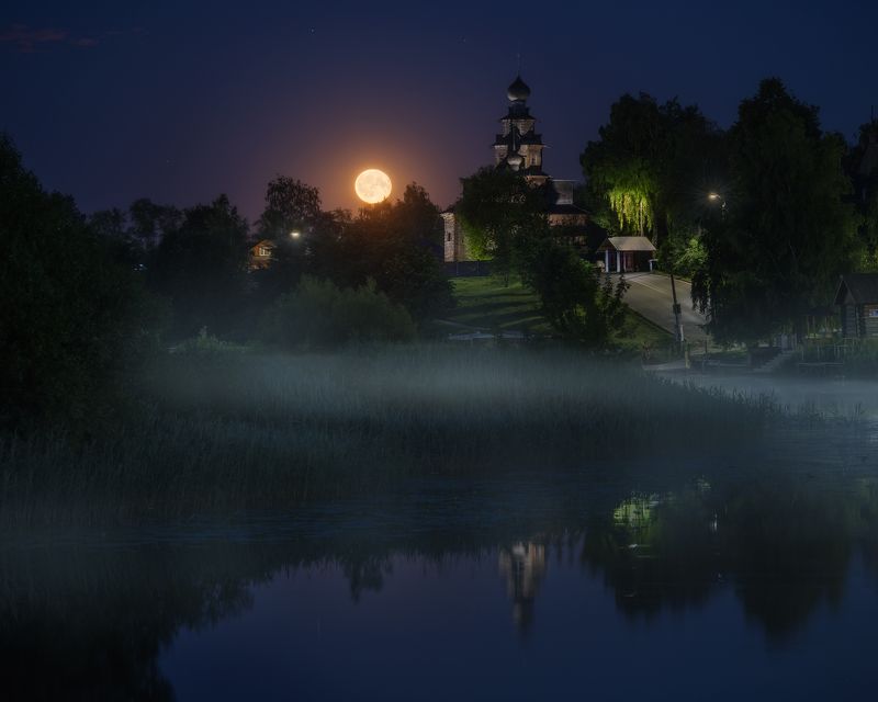полнолуние, церковь, суздаль Луна и Суздаль фото превью