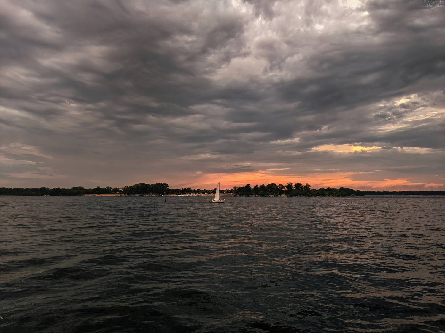 мобильная фотография, пейзаж, парусник, мобилография, река, волга, самара, mobile photography, landscape, sailboat, river, Дудников Александр