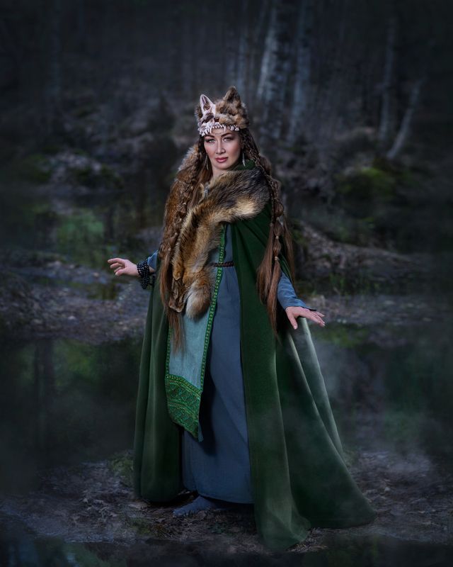 фотограф юлия дюдина, фотограф нижний новгород, арт фотограф,  волшебная фотосессия, фотосессия кельты, шаман, викинги Женщина-волчица фото превью