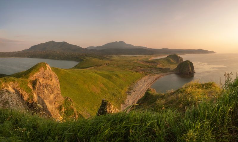 Закат с видом вулканы фото превью