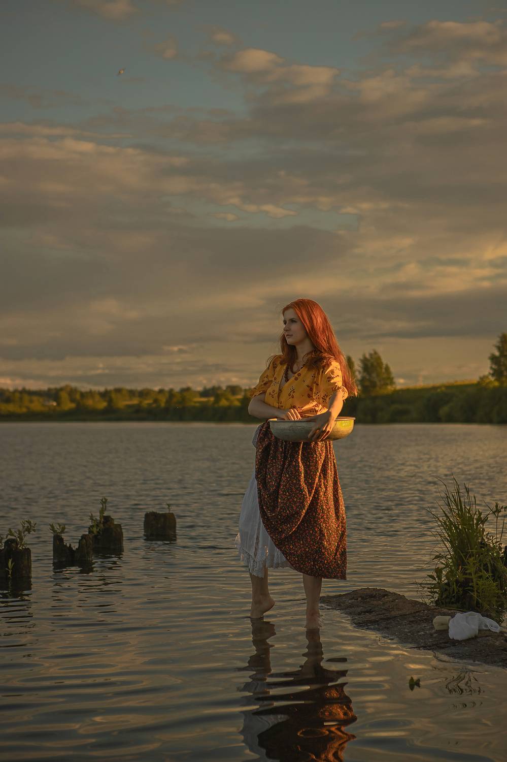 река девушка красота любовь природа искусство фотография покой радость лодка облака вода небо, Шепелева Татьяна