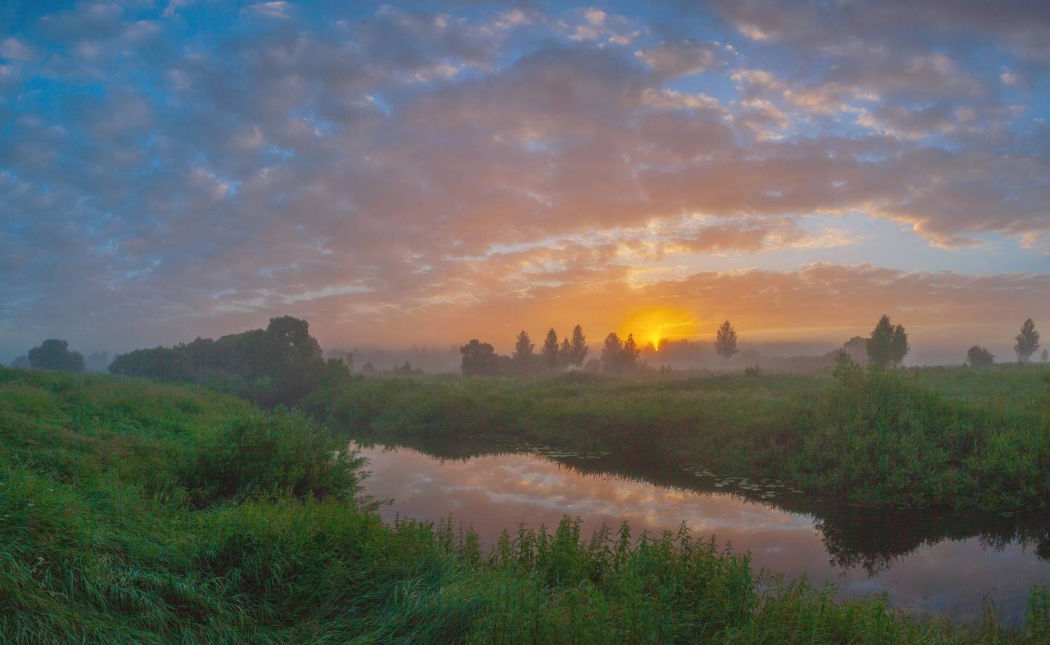 река, рассвет , лето, Свистков Александр