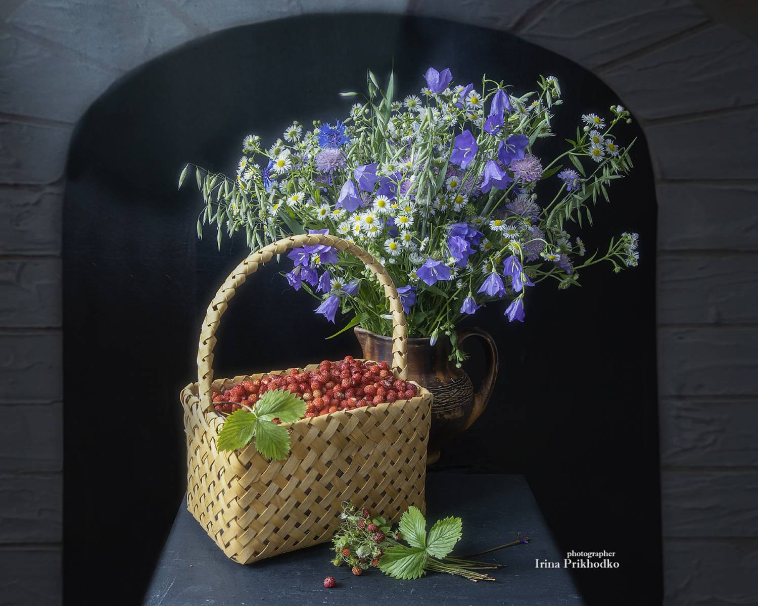 натюрморт, цветы, ягоды, лесные дары, Приходько Ирина
