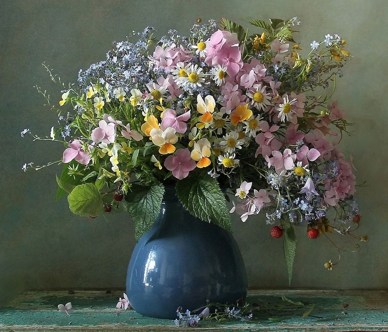 натюрморт, цветы, полевые цветы, лето, марина филатова Играет красками июль фото превью