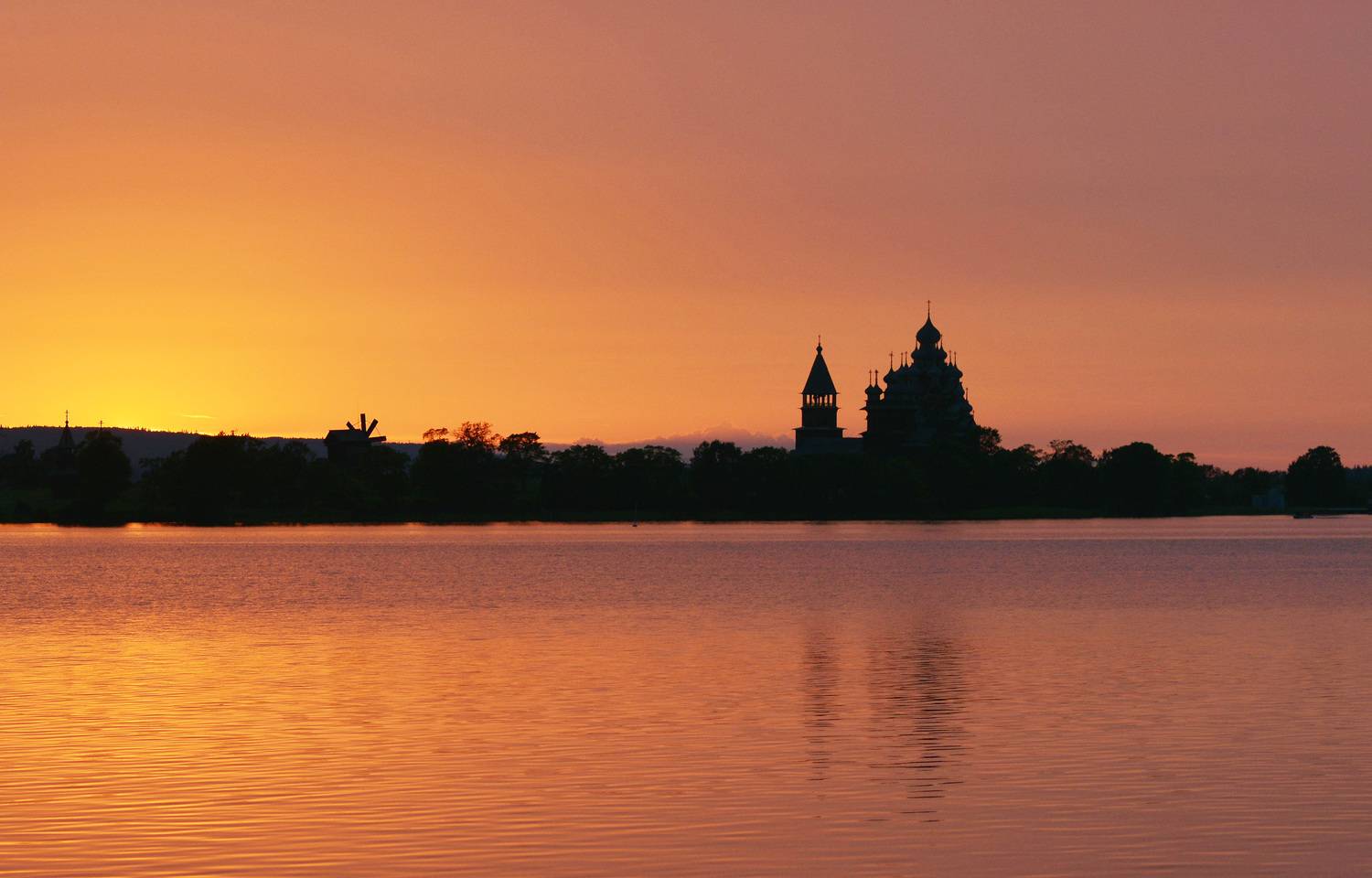 онего, остров кижи, закат, Сергей Седов