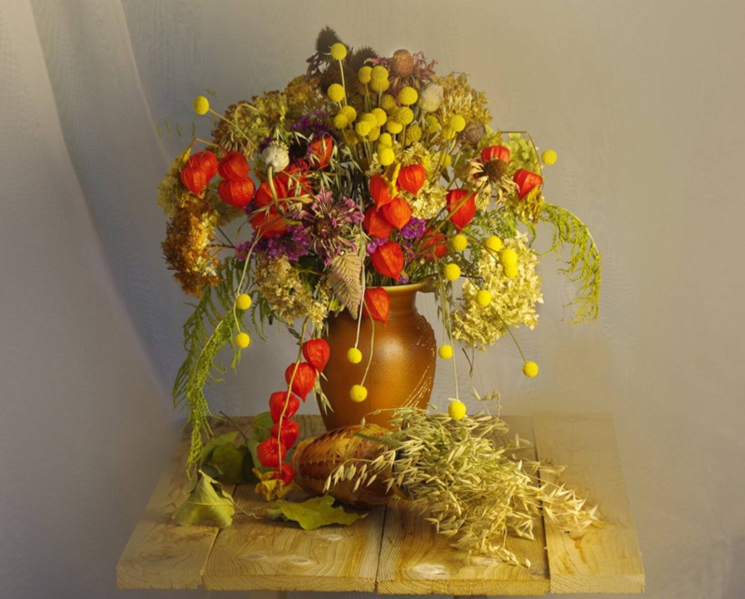 Букет, Ваза, Натюрморт с цветами, Сухие цветы, Цветы, Вера Павлухина