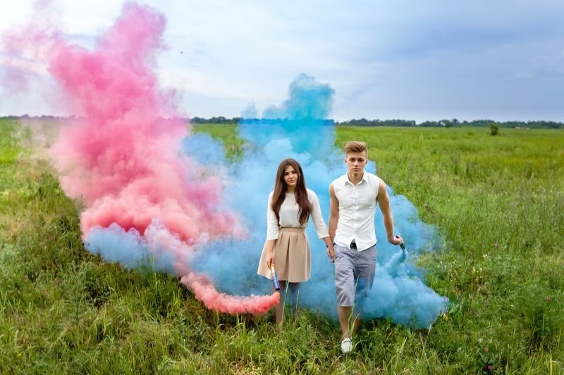 smoke, girl, boy, woman, man, nature, color, love, story, wood, forest, field smoke фото превью