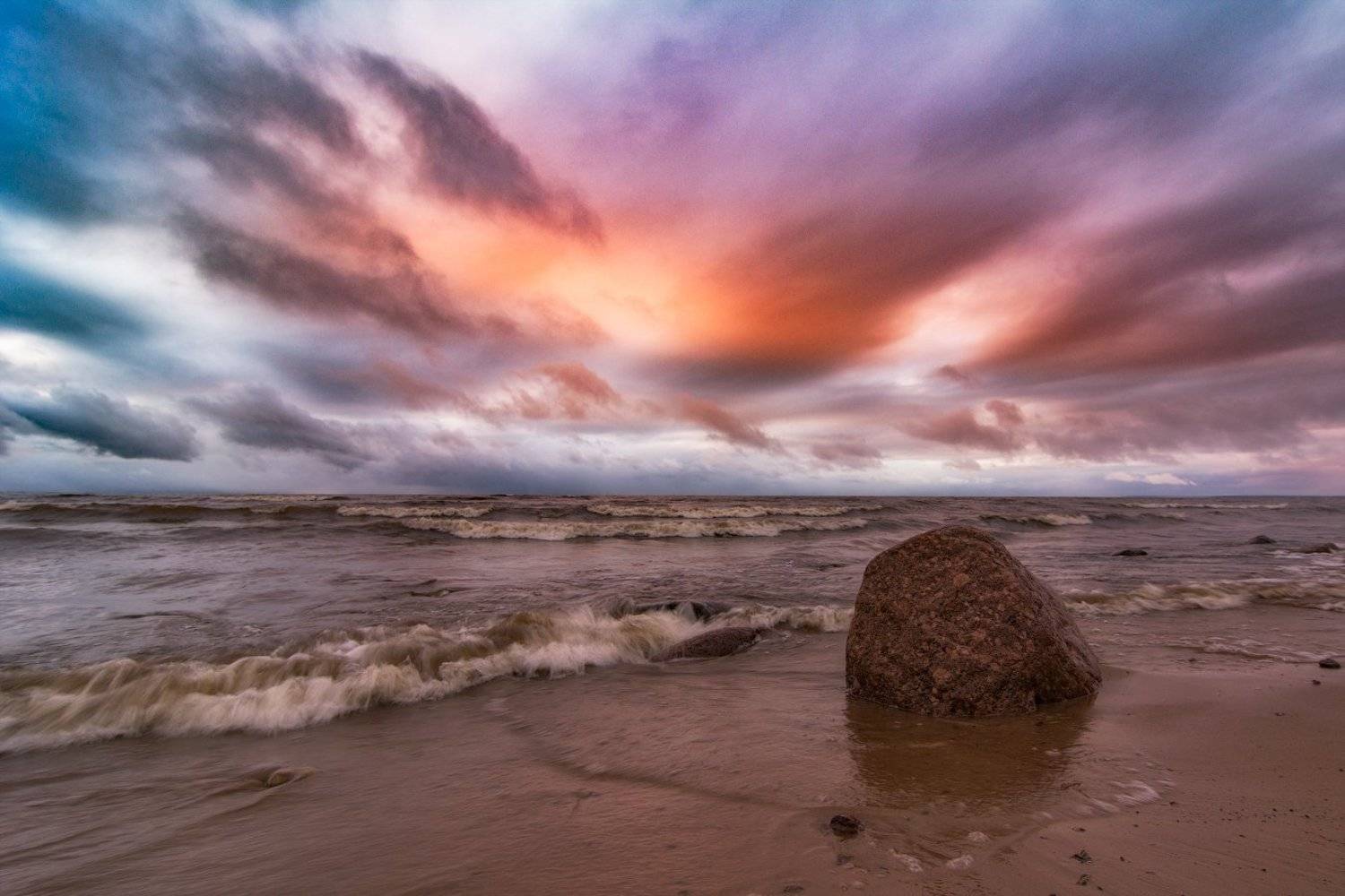 пейзаж, финский залив, закат, репино,, Михайлов Иван