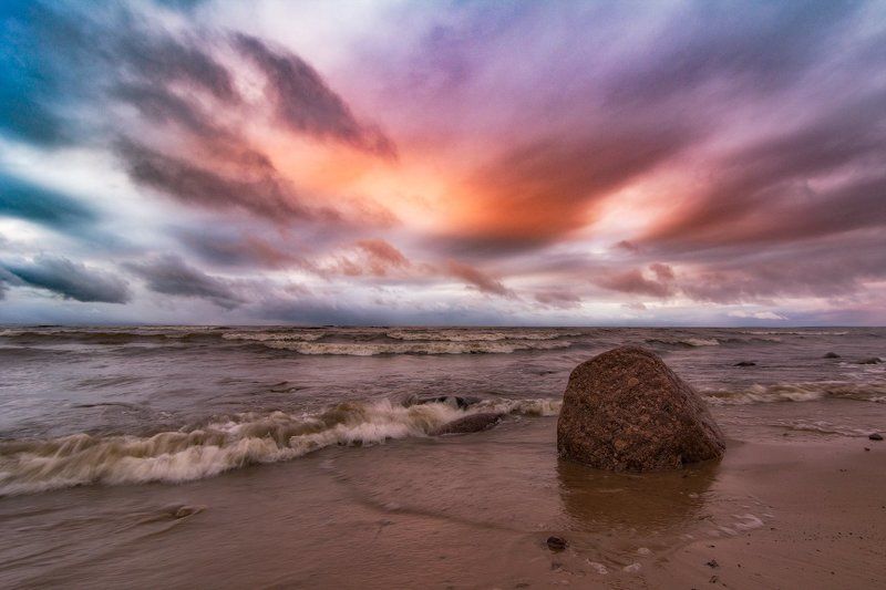 пейзаж, финский залив, закат, репино, Репино фото превью