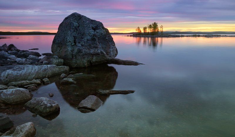 Вечер на озере фото превью
