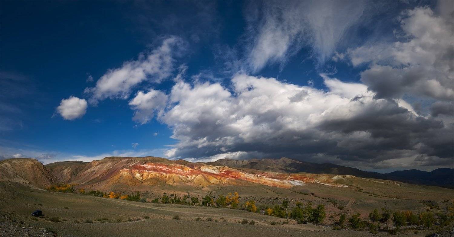 алтай, чуйская котловина, кызылчин, аридный ландшафт, облака, alos