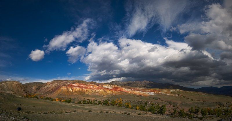 алтай, чуйская котловина, кызылчин, аридный ландшафт, облака Атмосферные явления фото превью