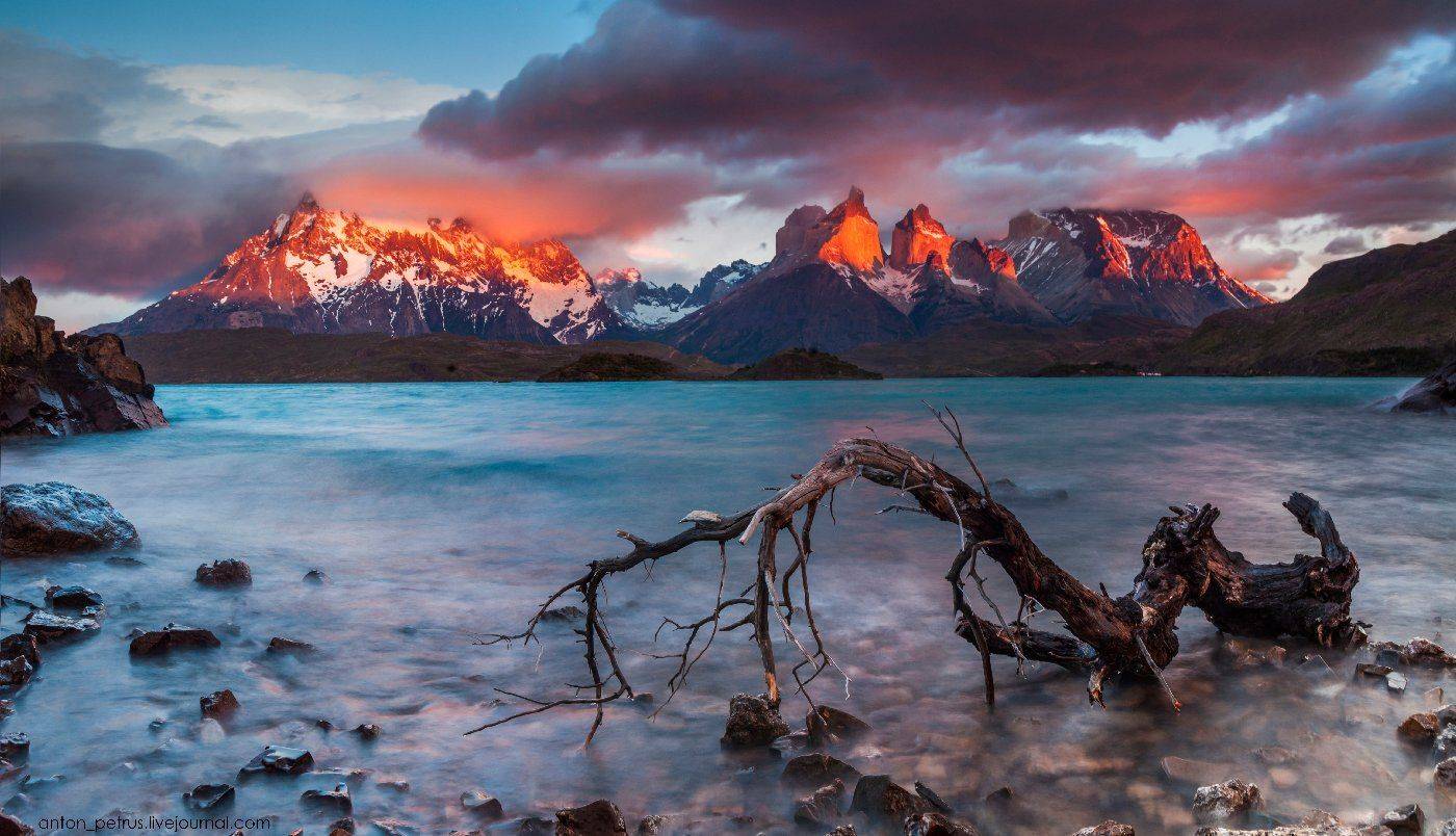 Озеро, Патагония, Рассвет, Чили, Антон Петрусь