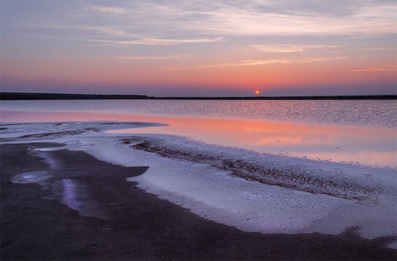 Баскунчак, Весна, Восход, Озеро, Пейзаж, Природа, Рассвет, Соль Баскунчак рассветный фото превью