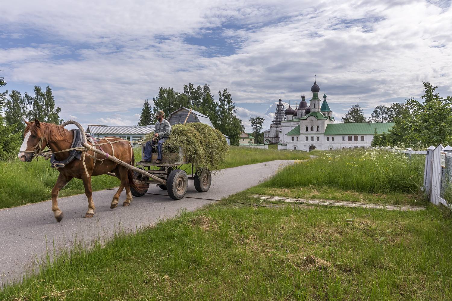 лошадь, монастырь, повозка, антониево-сийский монастырь,, Анкудинов Леонид