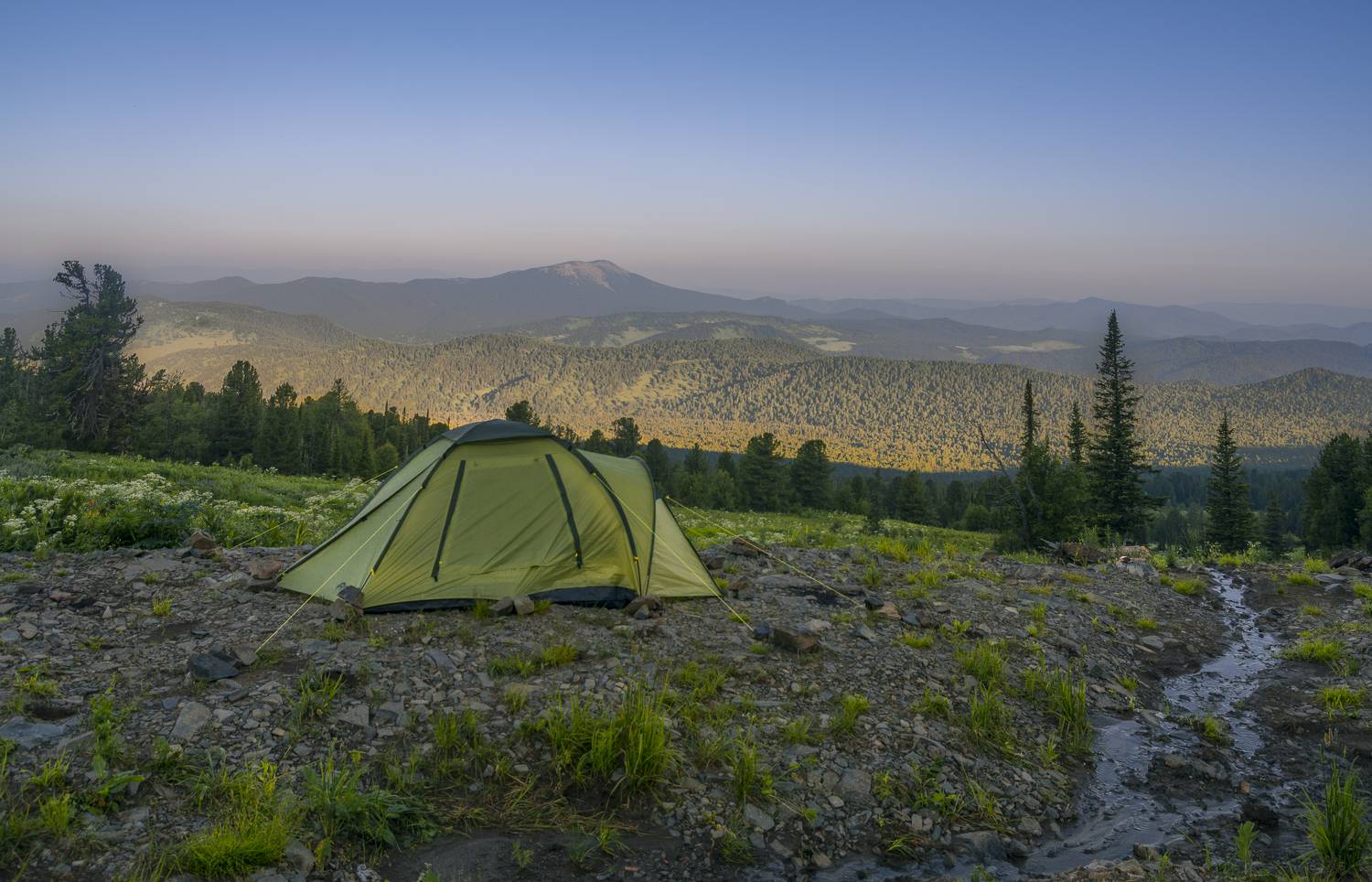 россия, горный алтай, палатка, раннее утро, рассвет, Андрей Поляков